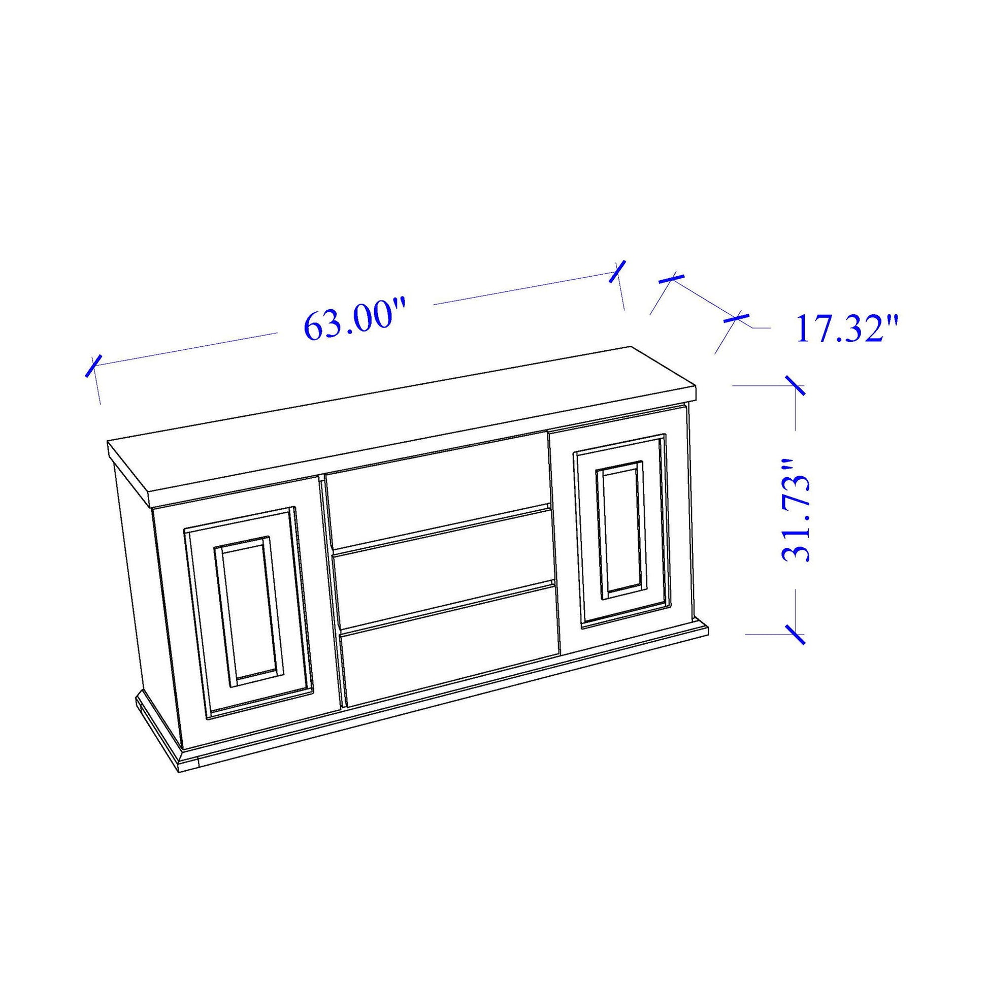 Ariya - Buffet With Clear Glass Inlay Global Furniture USA