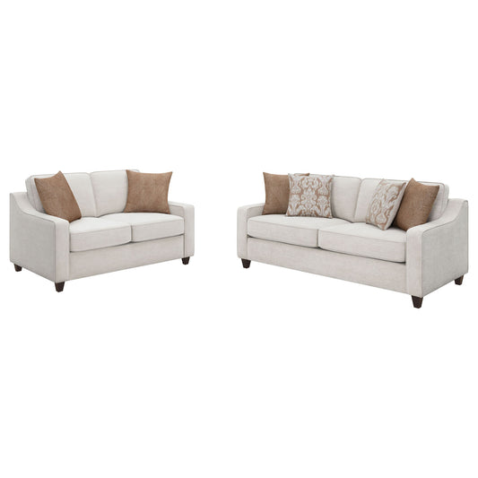 Mahaffey - 2 Piece Track Arm Living Room Set - Beige Furniture Max