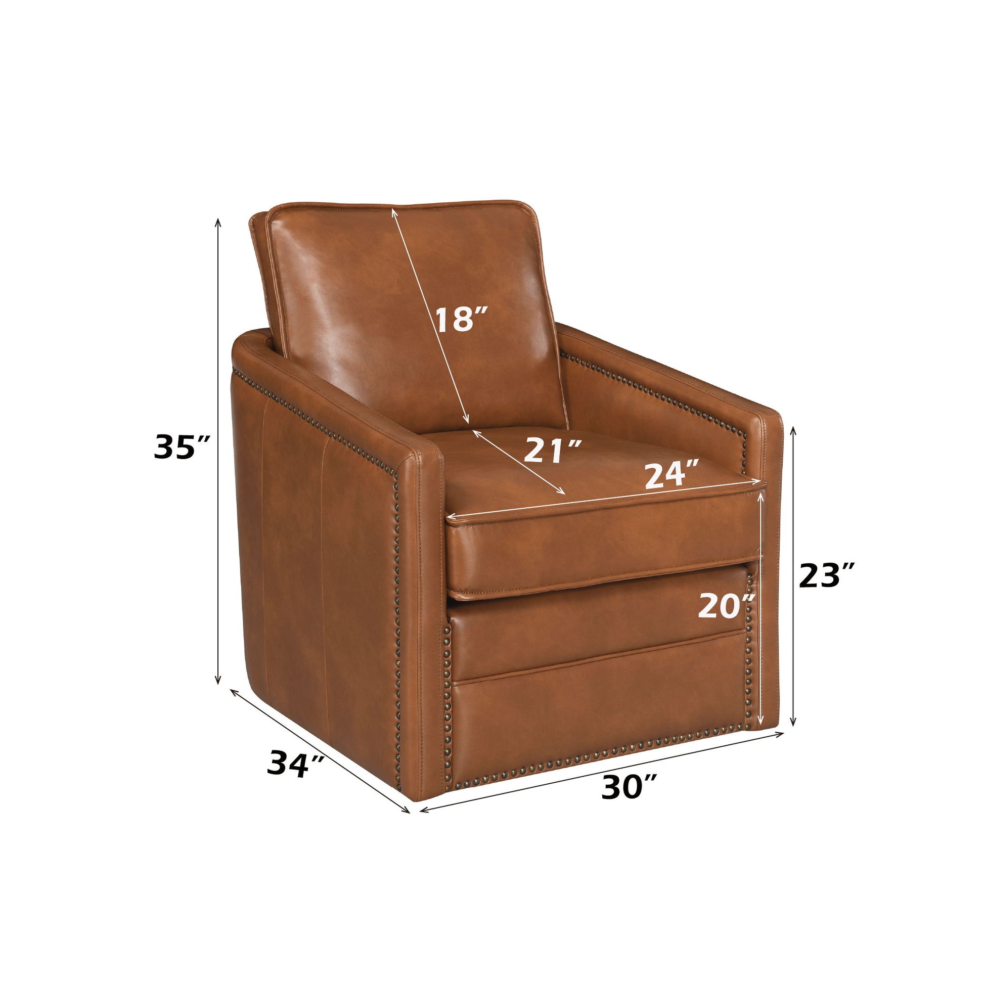 Rocha - Leather Aire Swivel Chair With Glider Acme