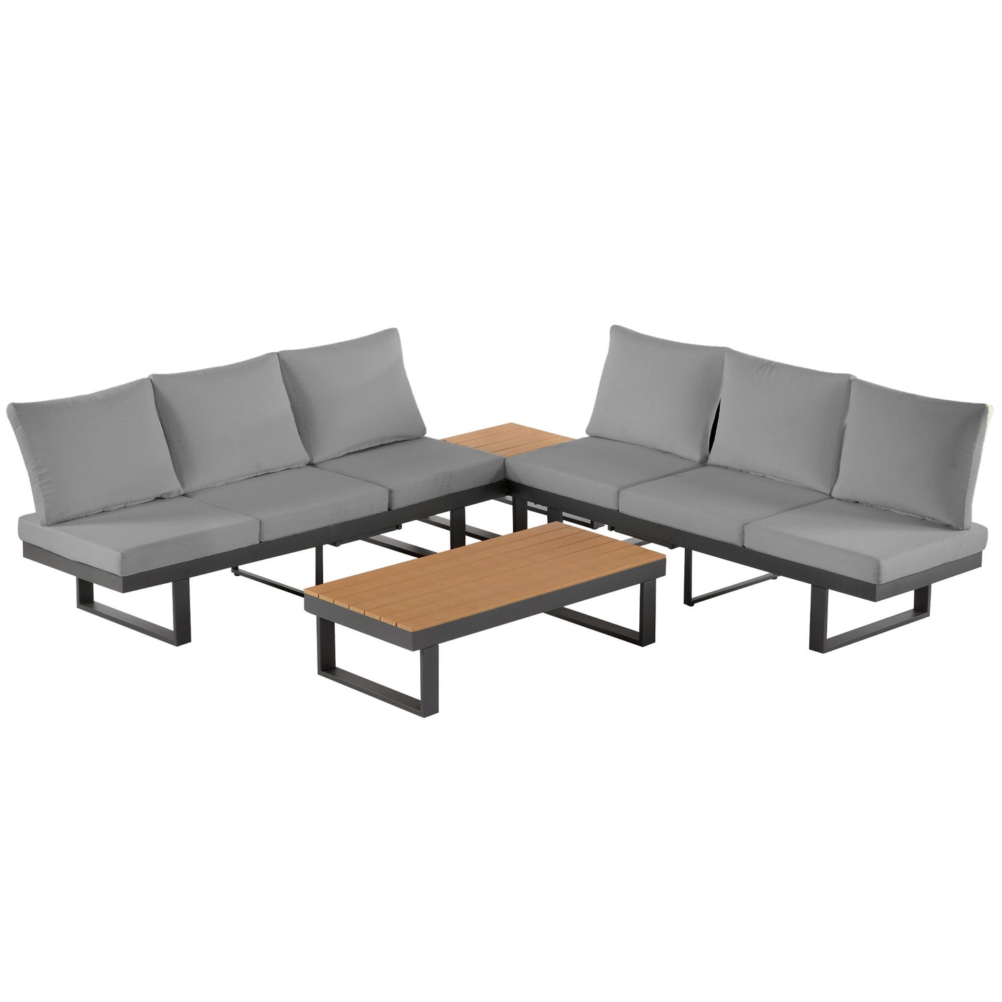 Outdoor Sectional Sofa Set With Adjustable Reclining Seats Hearth and Haven