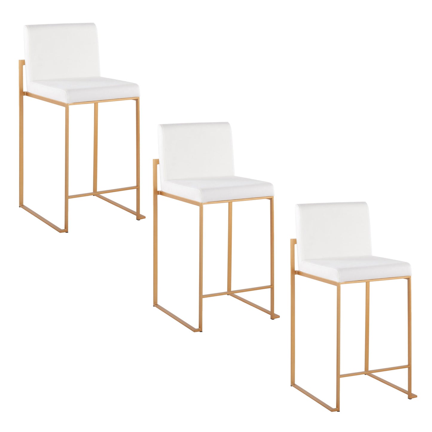Fuji - Contemporary High Back Stylish Counter Stool Lumi Source