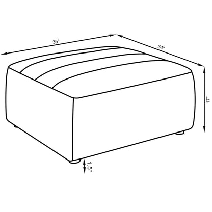 Sunny - Square Upholstered Ottoman - Ivory Furniture Max