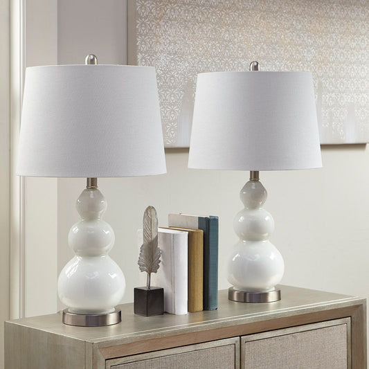 Covey - Curved Glass Table Lamp (Set of 2) - White