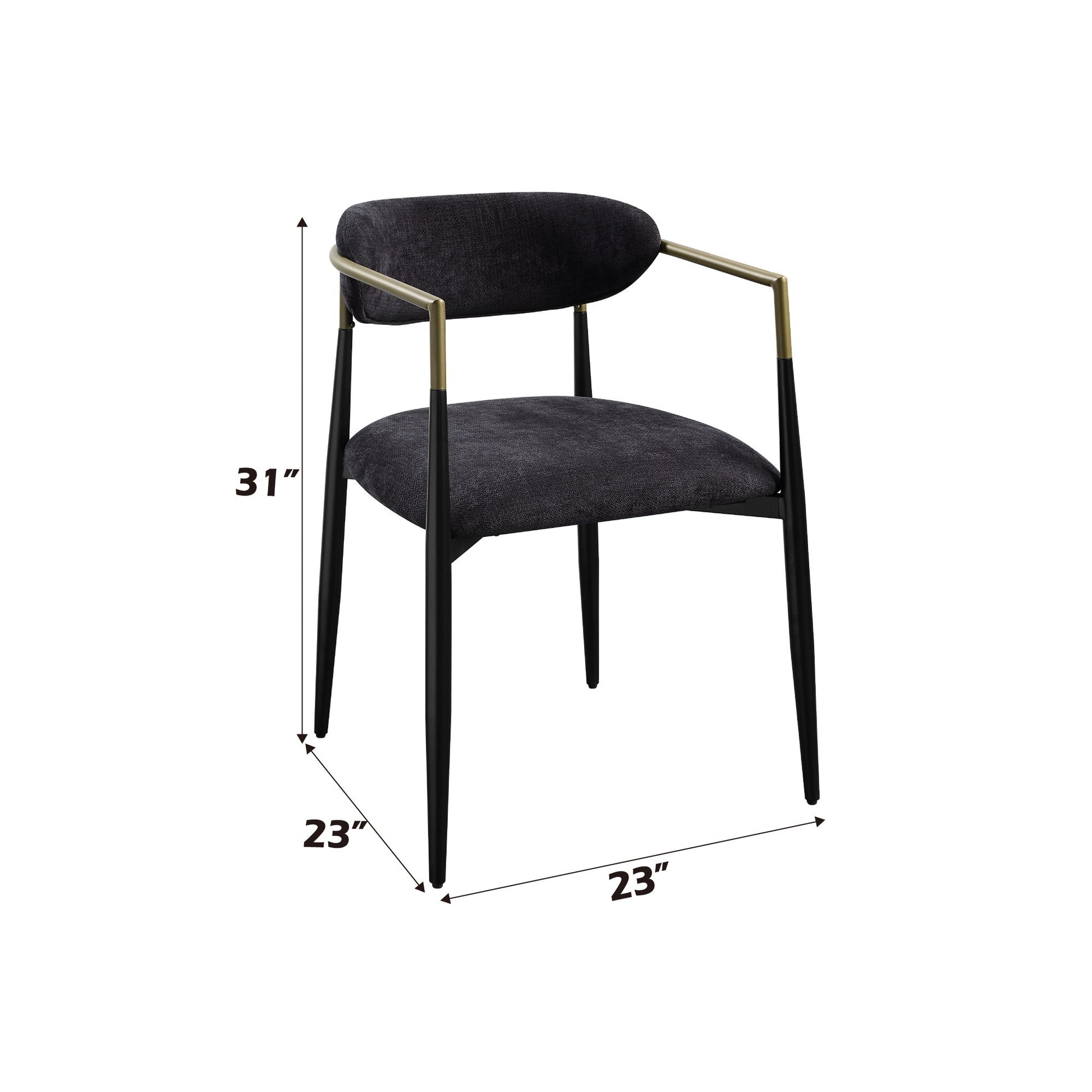 Jaramillo - Chenille Side Chair (Set of 2) - Black Acme