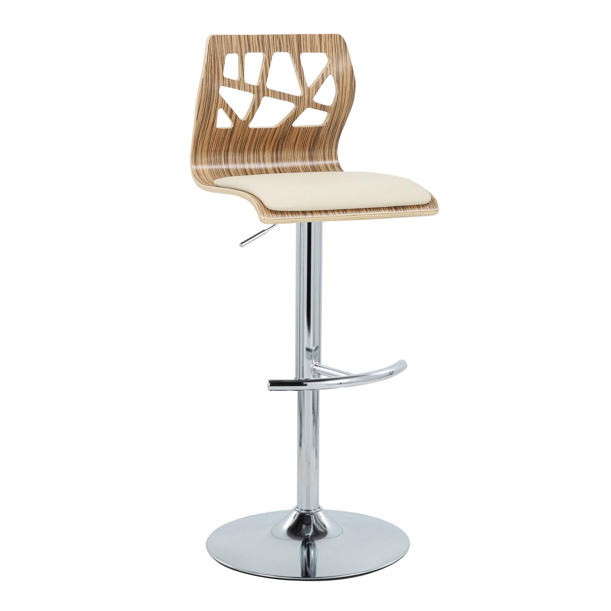 Folia - Mid Century Modern Adjustable Barstool With Swivel With Rounded T Footrest (Set of 2) Lumi Source