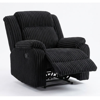 Motion Recliner Chair With Plush Armrests For Living Room, Soft Seat - Black Home Essentials