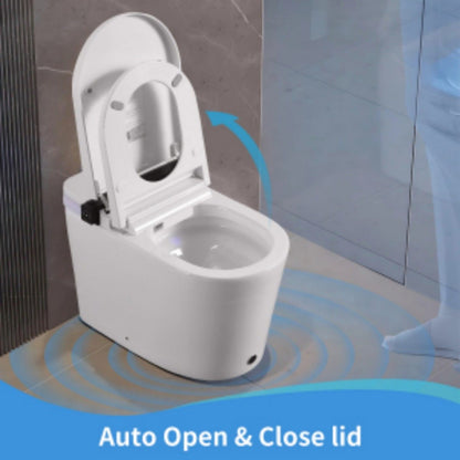 Smart Toilet With Bidet Seat Built In, Auto Open / Close Seat, Foot Sensor, LED Display - White Daily Nest