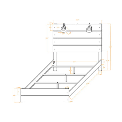 Monica - Bed With Panel Style And Slat Headboard