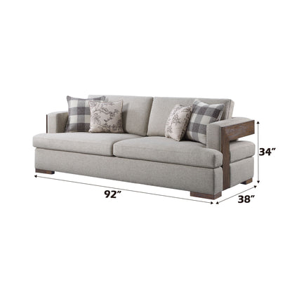 Niamey - Sofa With 4 Toss Pillows - Walnut Acme