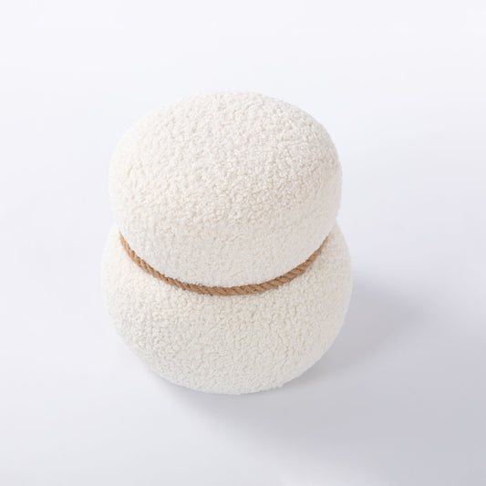 Snowman Stool With Cushion And Solid Wood Frame Home Essentials