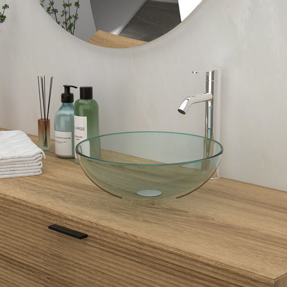 Artistic Tempered Glass Vessel Sink With Pop Up Drain Daily Nest