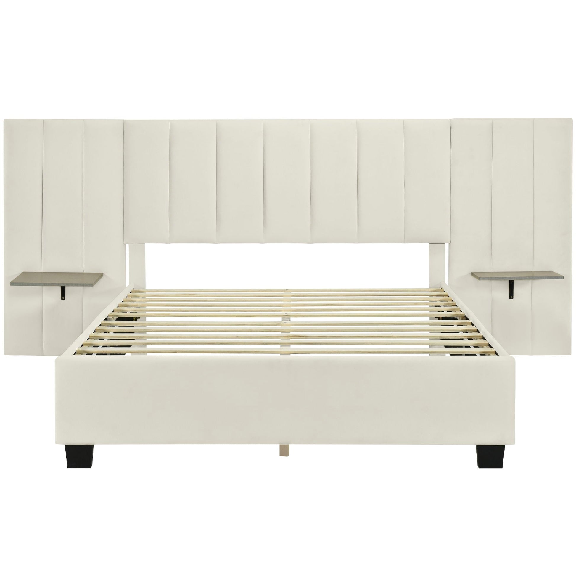 Upholstered Platform Bed With Big Headboard Halcyon Home