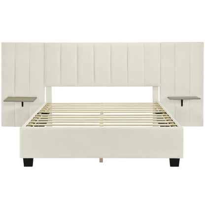 Upholstered Platform Bed With Big Headboard Halcyon Home