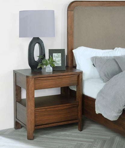 Maderia - 2-Drawer Nightstand Bedside Table - Walnut Coaster Fine Furniture