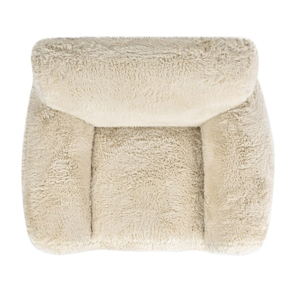 Summit - Faux Sheepskin Overstuffed Arm Chair - Cream Beige Jennifer Taylor Home