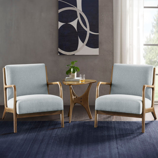 Novak - Mid-Century Modern Accent Armchair (Set of 2) - Light Blue INK+IVY