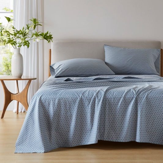 Cotton 144TC - Queen Printed Sheets - Diamond Blue Super Listing