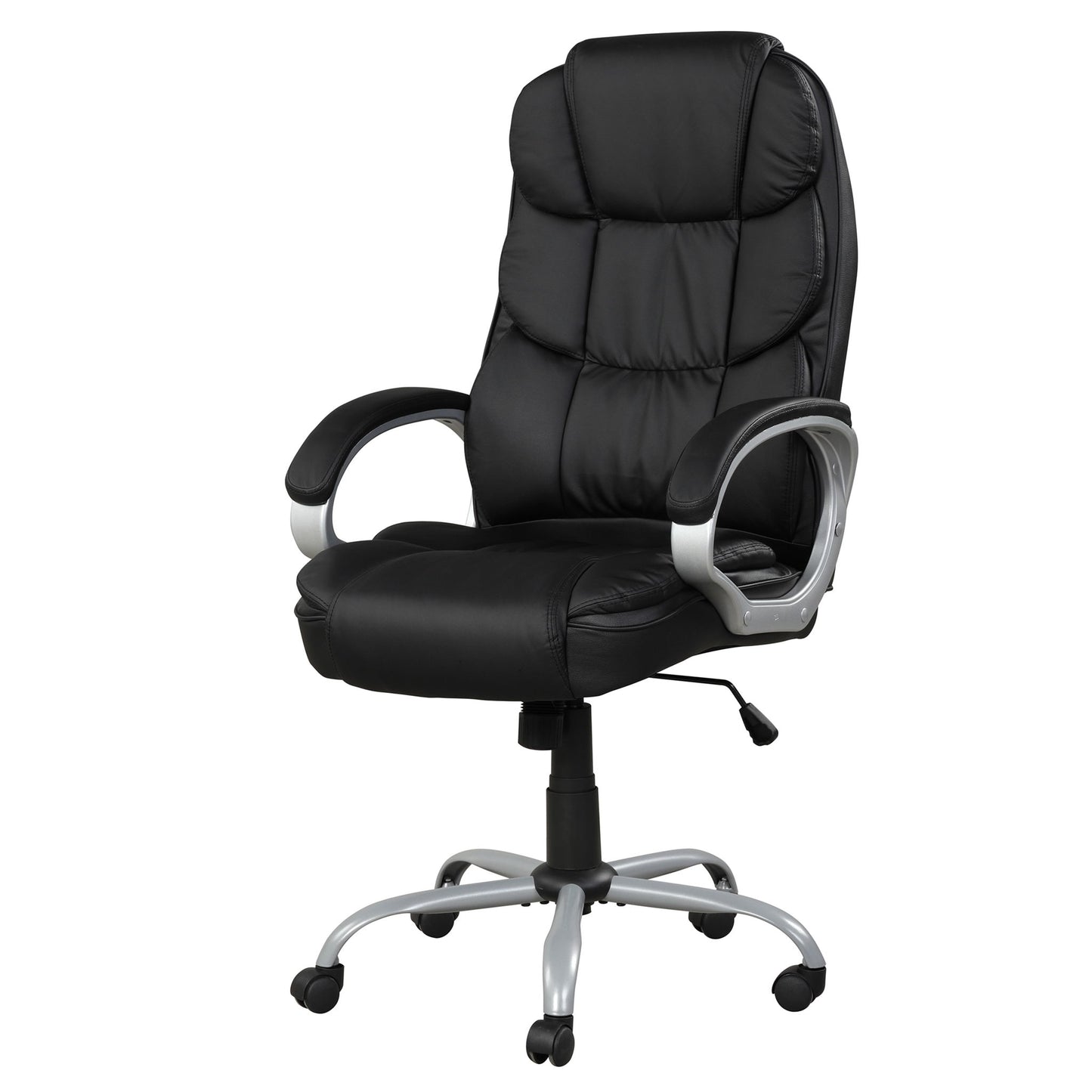 Upholstered Office Chair, Adjustable Height Swivel Chair - Black Home Essentials