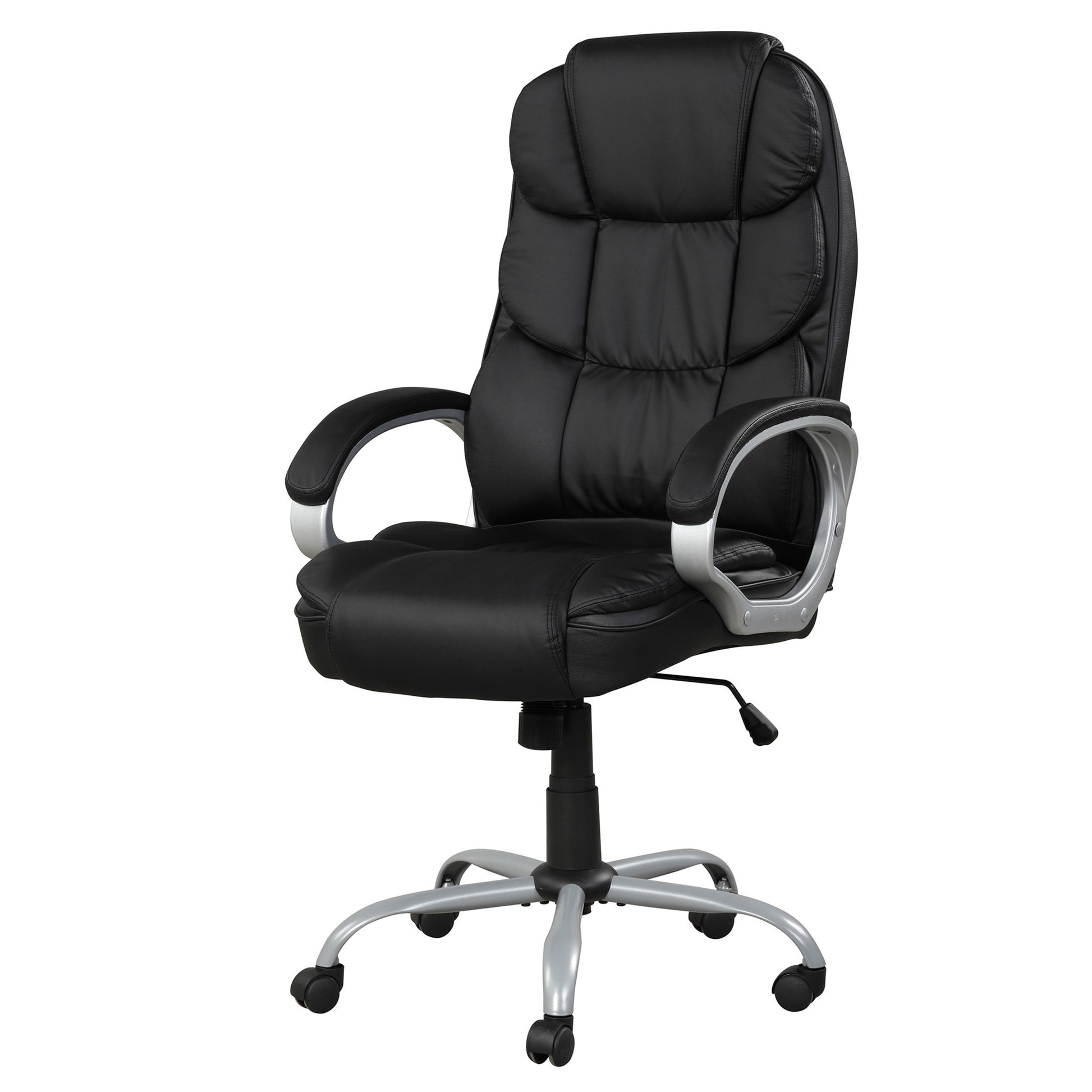 Upholstered Office Chair, Adjustable Height Swivel Chair - Black Home Essentials