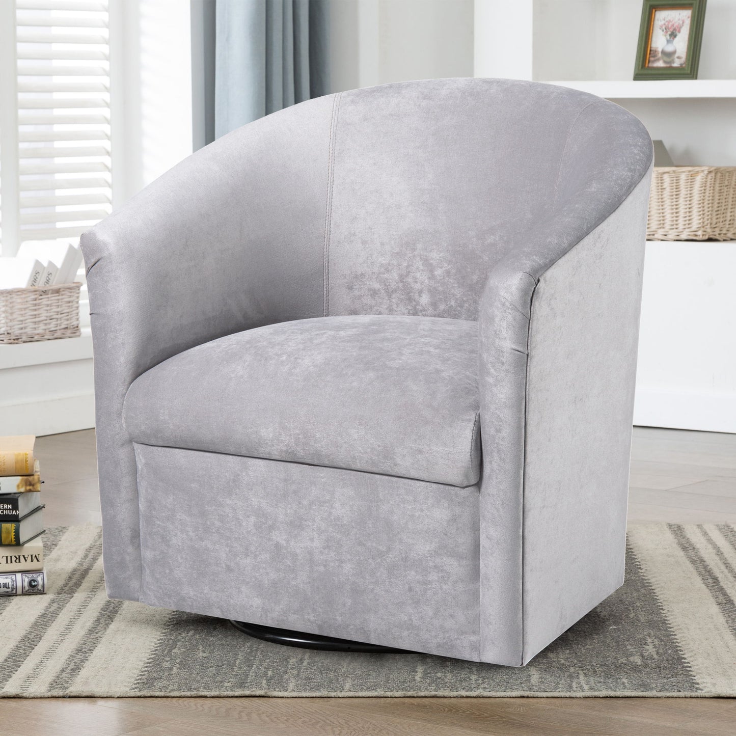 Eden - Swivel Chair With Upholstery And Hardwood Frame Ridgecrest Home
