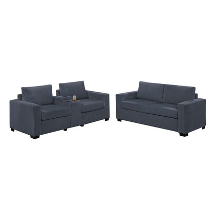Elegant Simple Sofa Set With Console Cup Holder And Loveseat Home Essentials