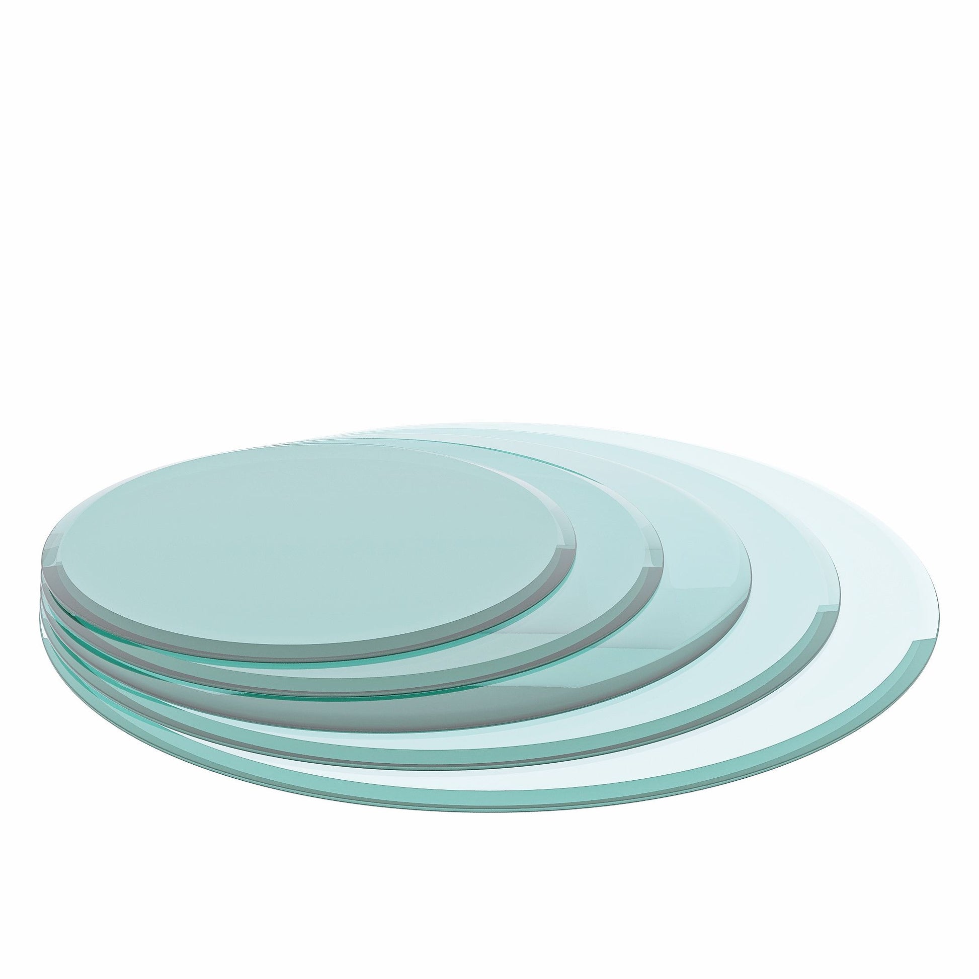 30" Round Tempered Glass Table Top Clear Glass 2 / 5" Thick Beveled Polished Edge - Transparent Home Essentials
