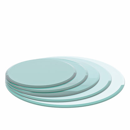 30" Round Tempered Glass Table Top Clear Glass 2 / 5" Thick Beveled Polished Edge - Transparent Home Essentials