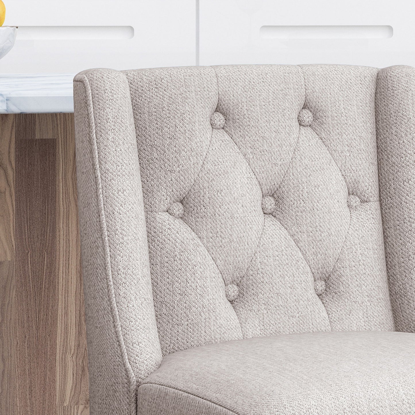 Vienna - Contemporary Fabric Tufted & Wingback Counter Stools (Set of 2) Noble House