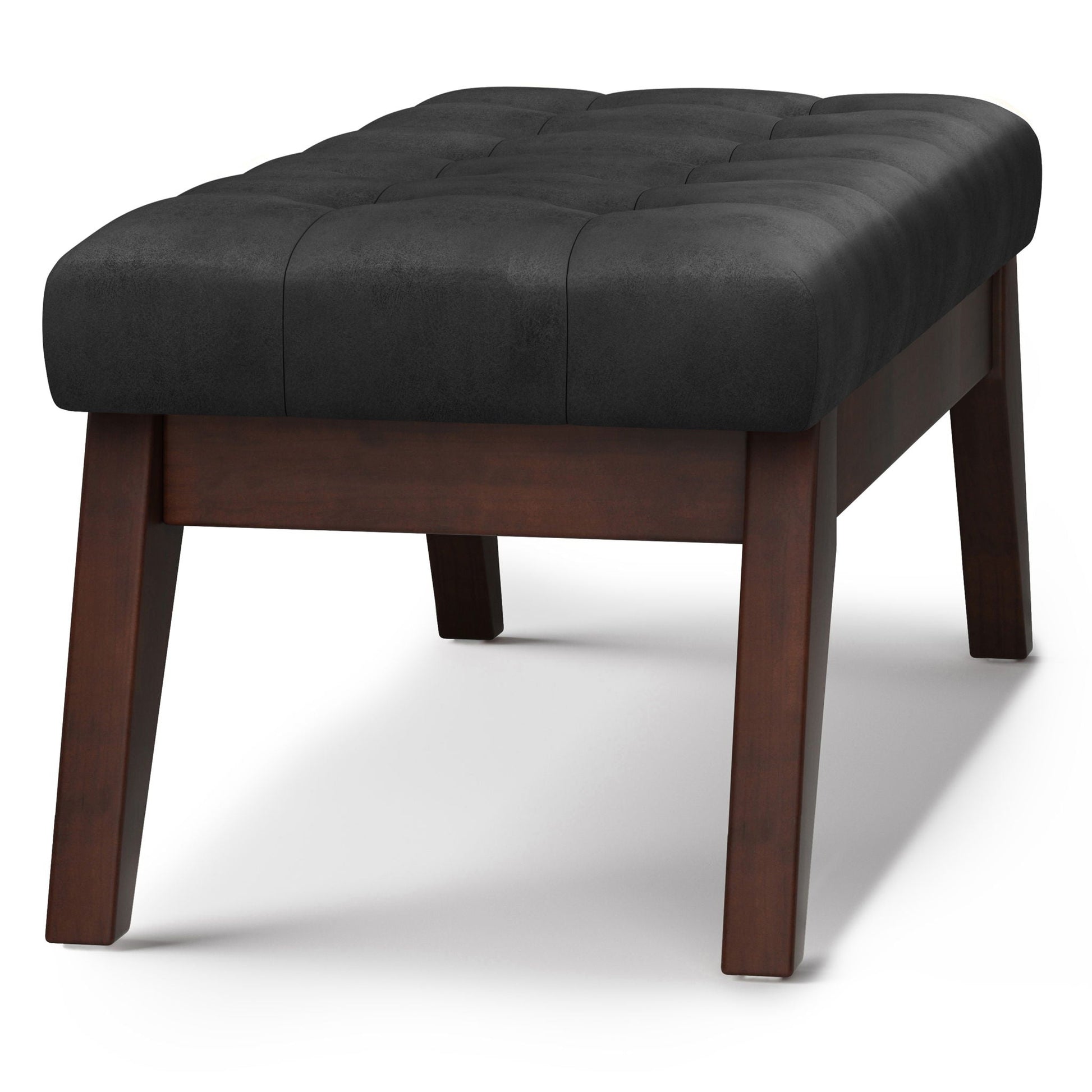 Draper - Upholstered Mid Century Tufted Ottoman Bench Simpli-Home