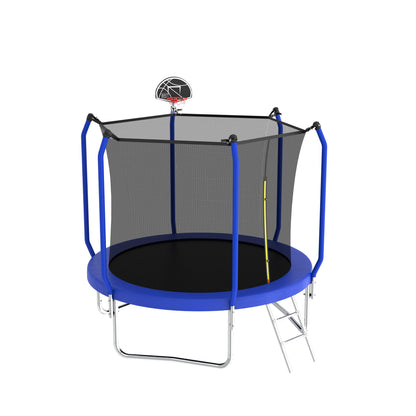 Trampoline With Basketball Hoop, Astm Approved Reinforced Type Outdoor Trampoline With Enclosure Net Daily Nest