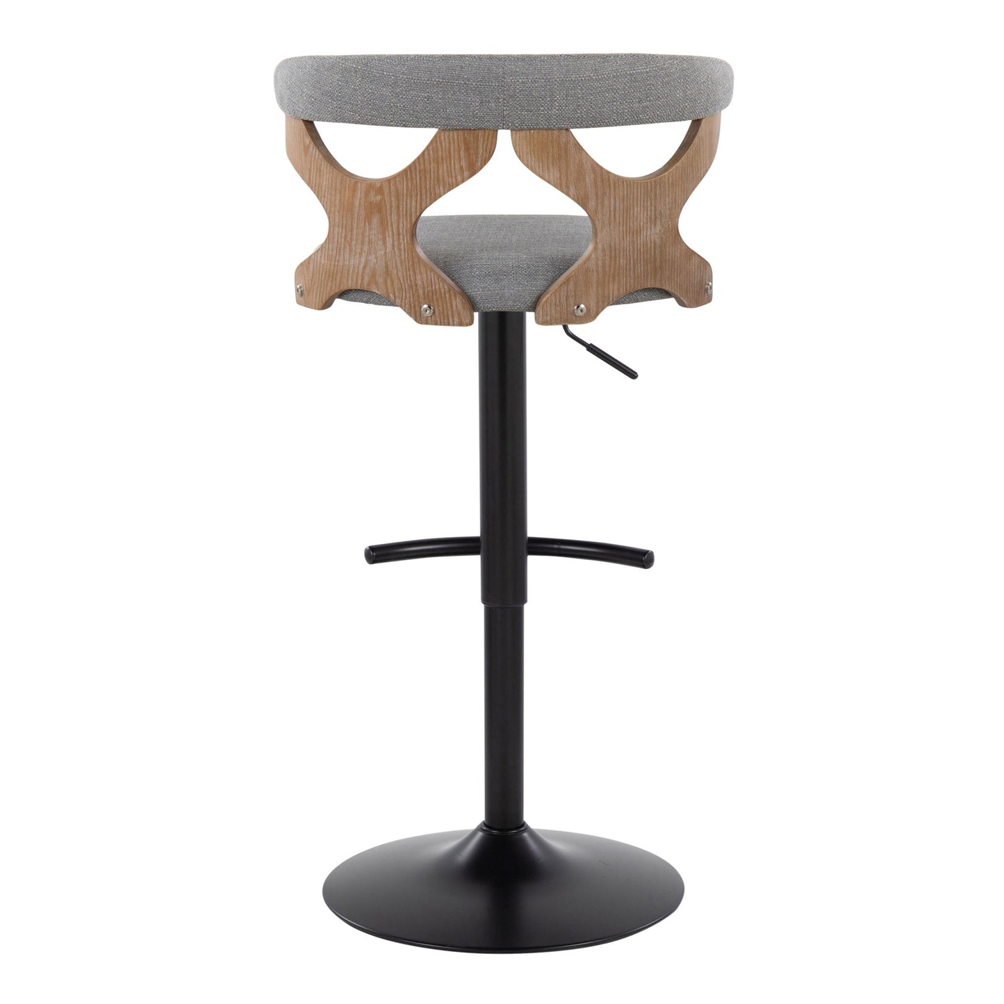 Gardenia - Contemporary Adjustable Barstool & Swivel With Rounded T Footrest (Set of 2) Lumi Source