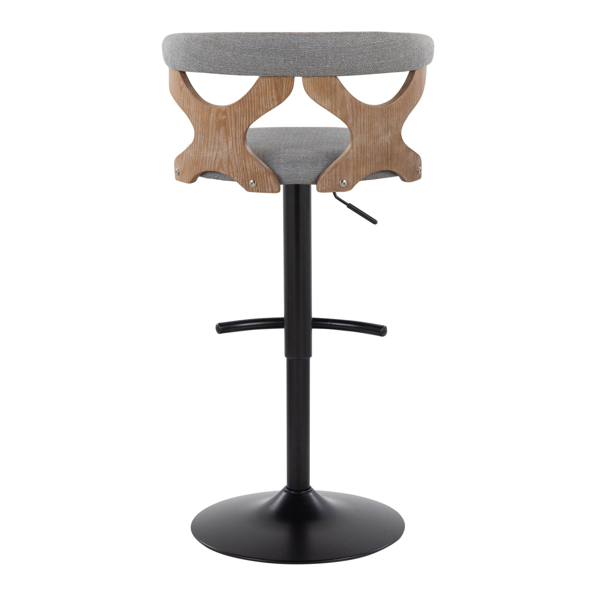 Gardenia - Contemporary Adjustable Barstool & Swivel With Rounded T Footrest (Set of 2) Lumi Source