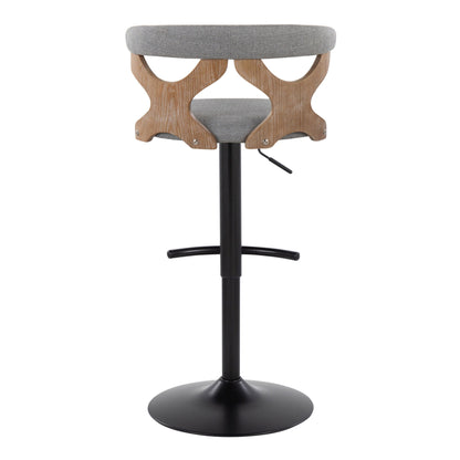 Gardenia - Contemporary Adjustable Barstool & Swivel With Rounded T Footrest (Set of 2) Lumi Source