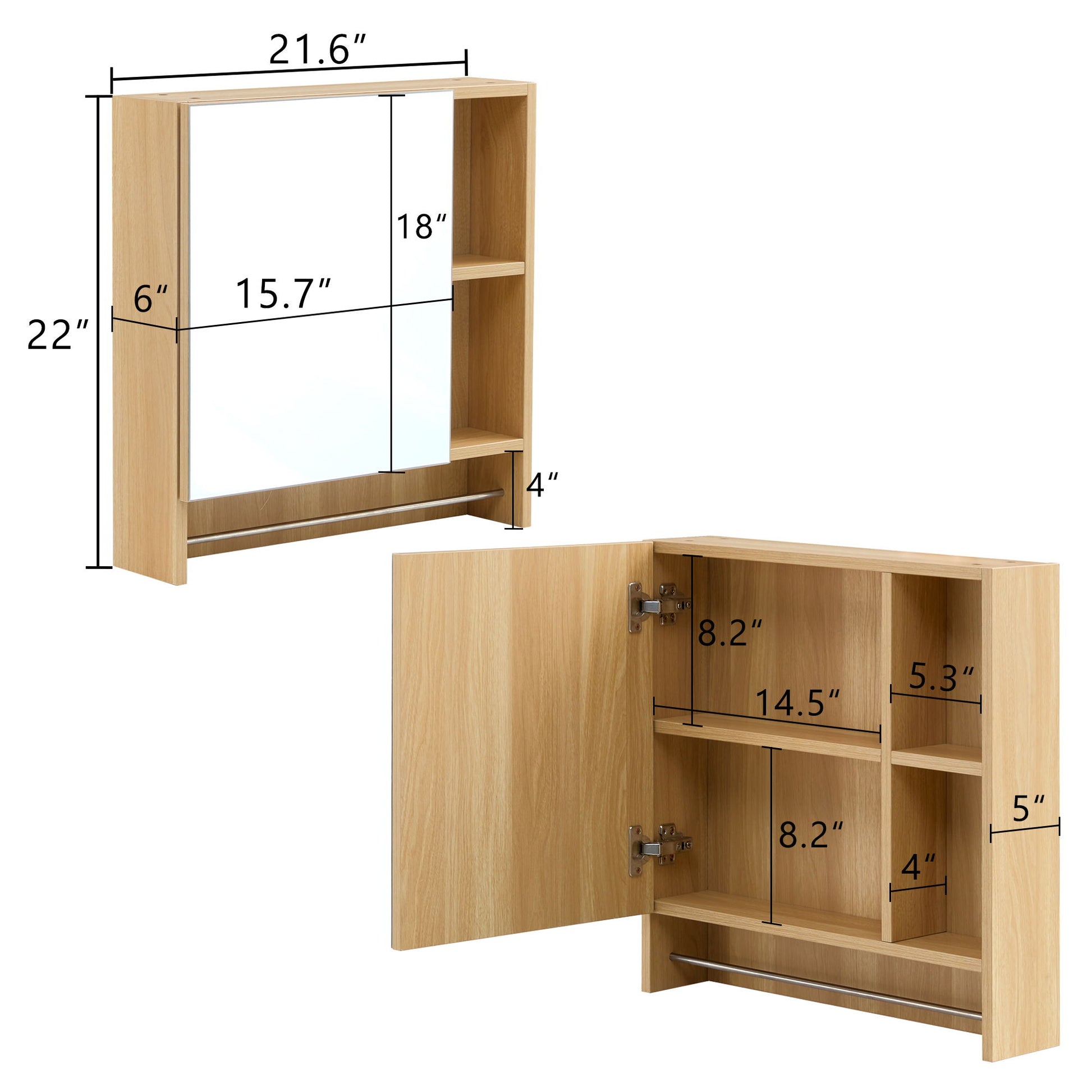 Wall Mounted Bathroom Storage Medicine Cabinet Cabinet With Mirror Door Home Essentials