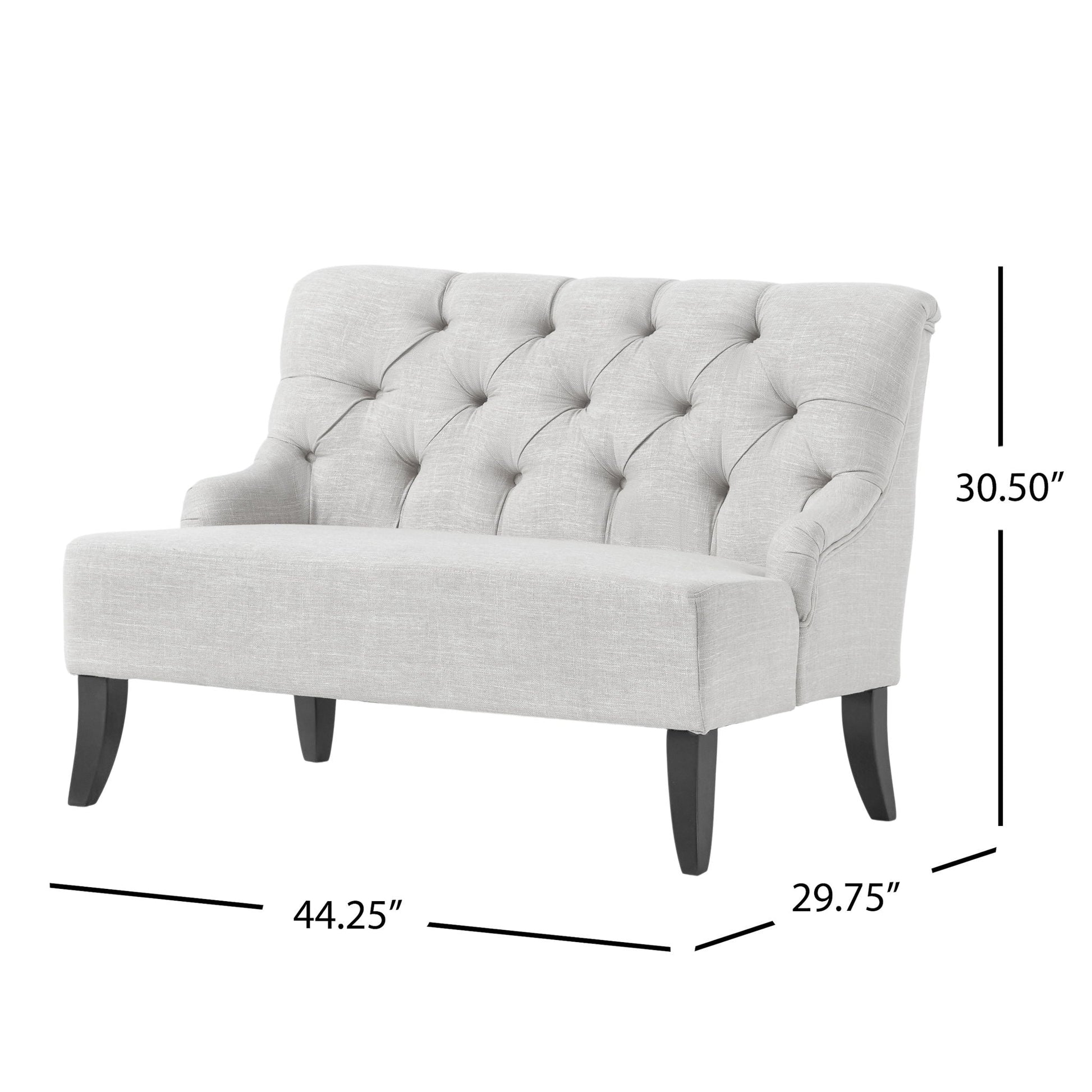 Nicole - French Style Upholstered Loveseat With Tufted Backrest Noble House