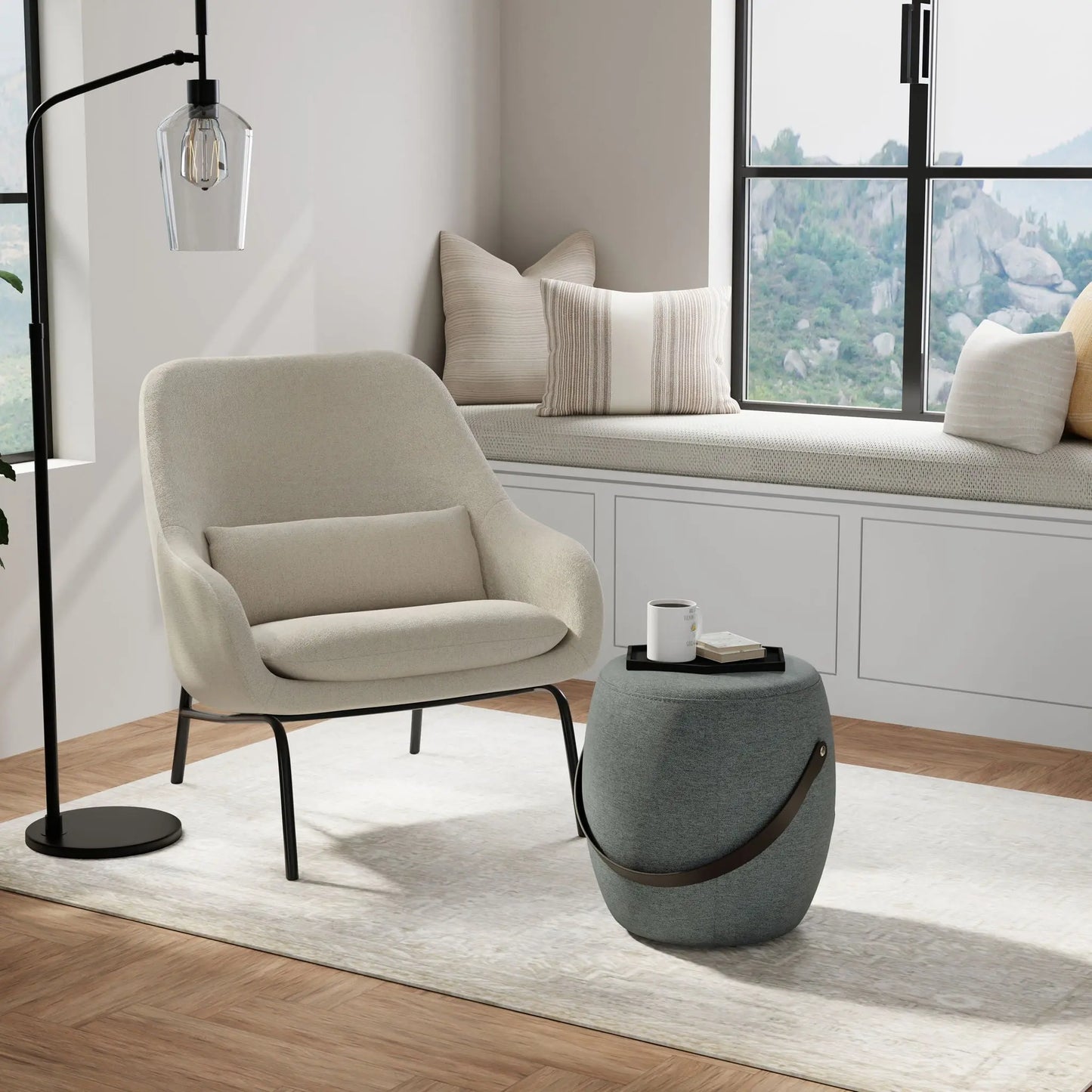 Ramsay - Upholstered Footstool Simpli-Home
