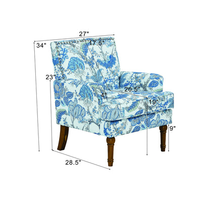 Floral Accent Armchair With Nailhead Trim Home Essentials