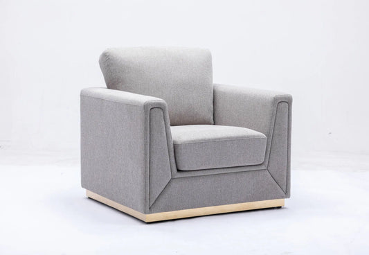Valin - Linen Chair For Living Room - Gray Acme