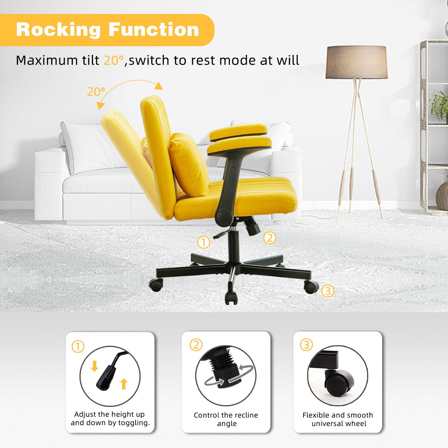 Criss Cross Armrest Office Chair With Wheels Home Essentials