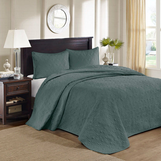 Quebec - 3 Piece King Reversible Bedspread Set - Balsam Green Madison Park