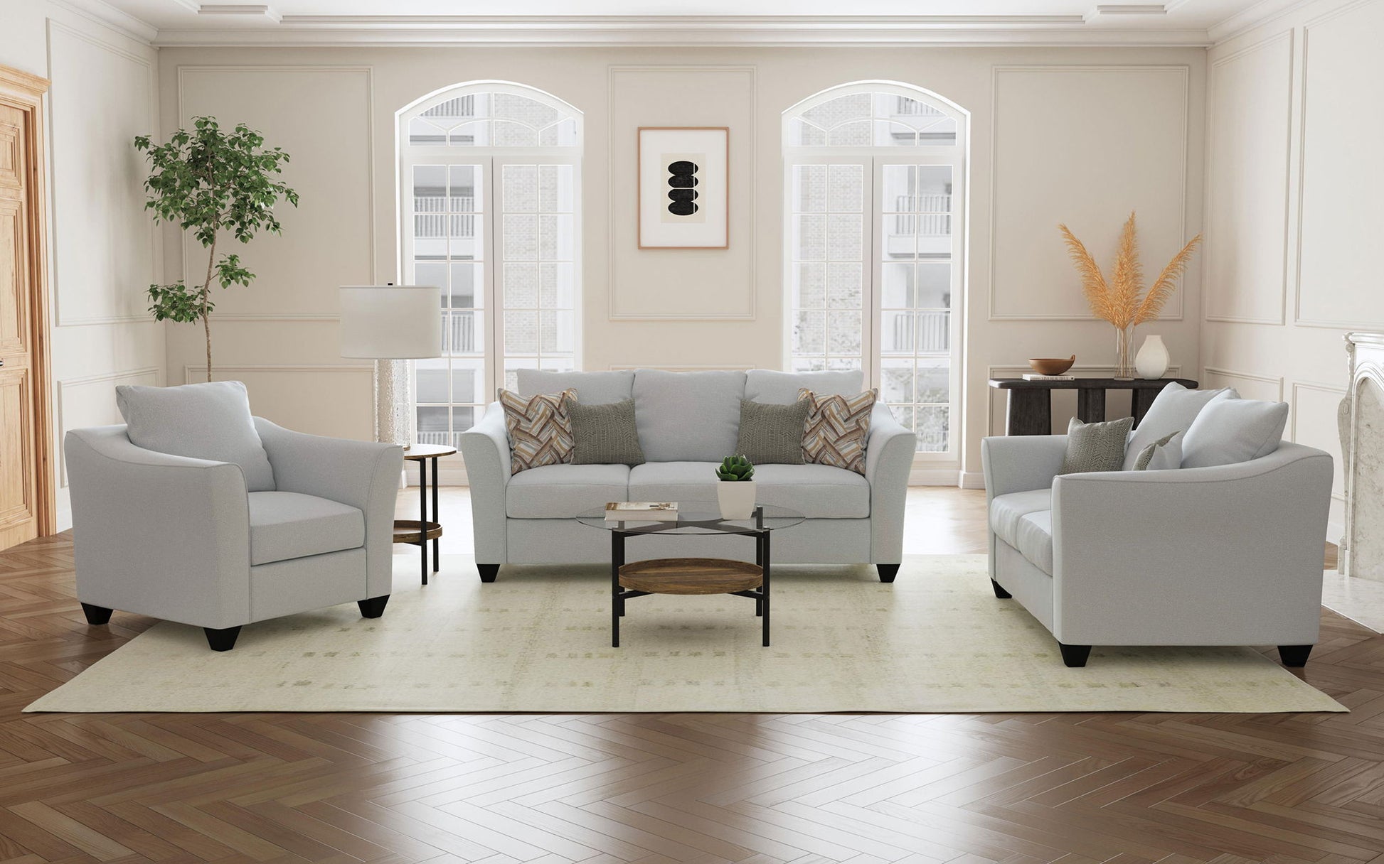 Salizar - Upholstered Flared Arm Sofa Set CoasterEssence