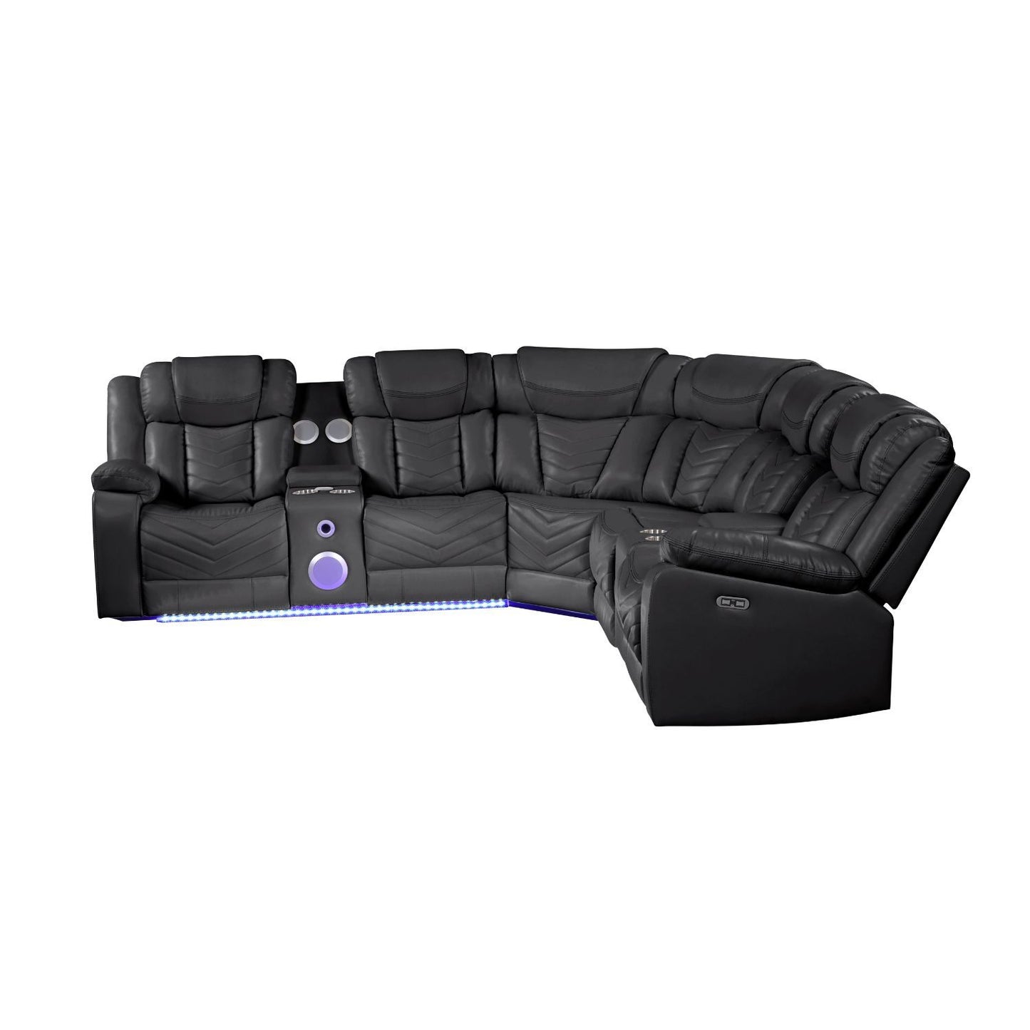 Challenger - Recliner Sectional Sofa, Built In USB, C Ports & Bluetooth Matrix Furniture Group