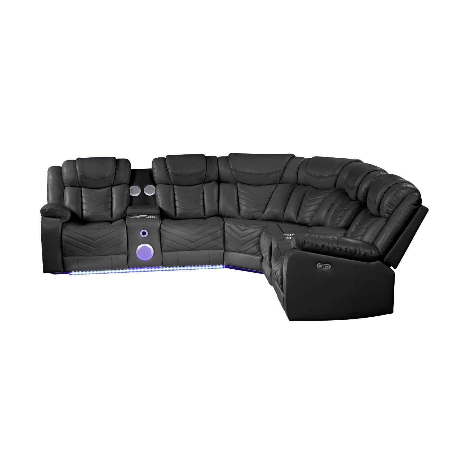 Challenger - Recliner Sectional Sofa, Built In USB, C Ports & Bluetooth Matrix Furniture Group
