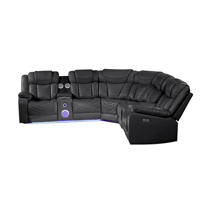 Challenger - Recliner Sectional Sofa, Built In USB, C Ports & Bluetooth Matrix Furniture Group
