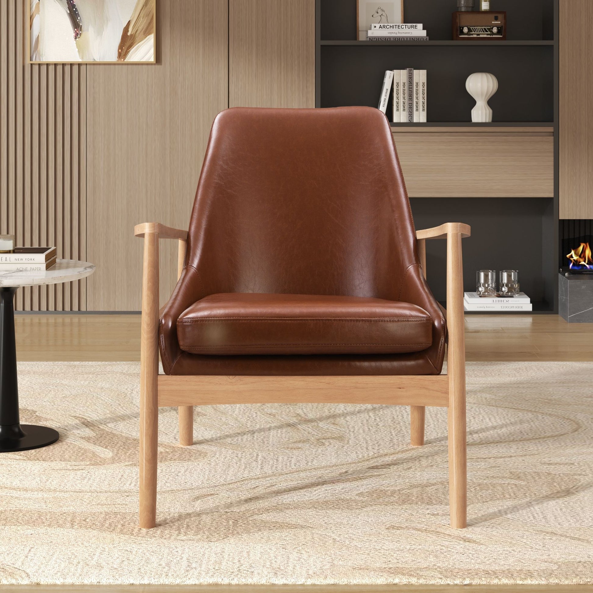 Mid-Century Modern Accent Armchair With High Back Hearth and Haven