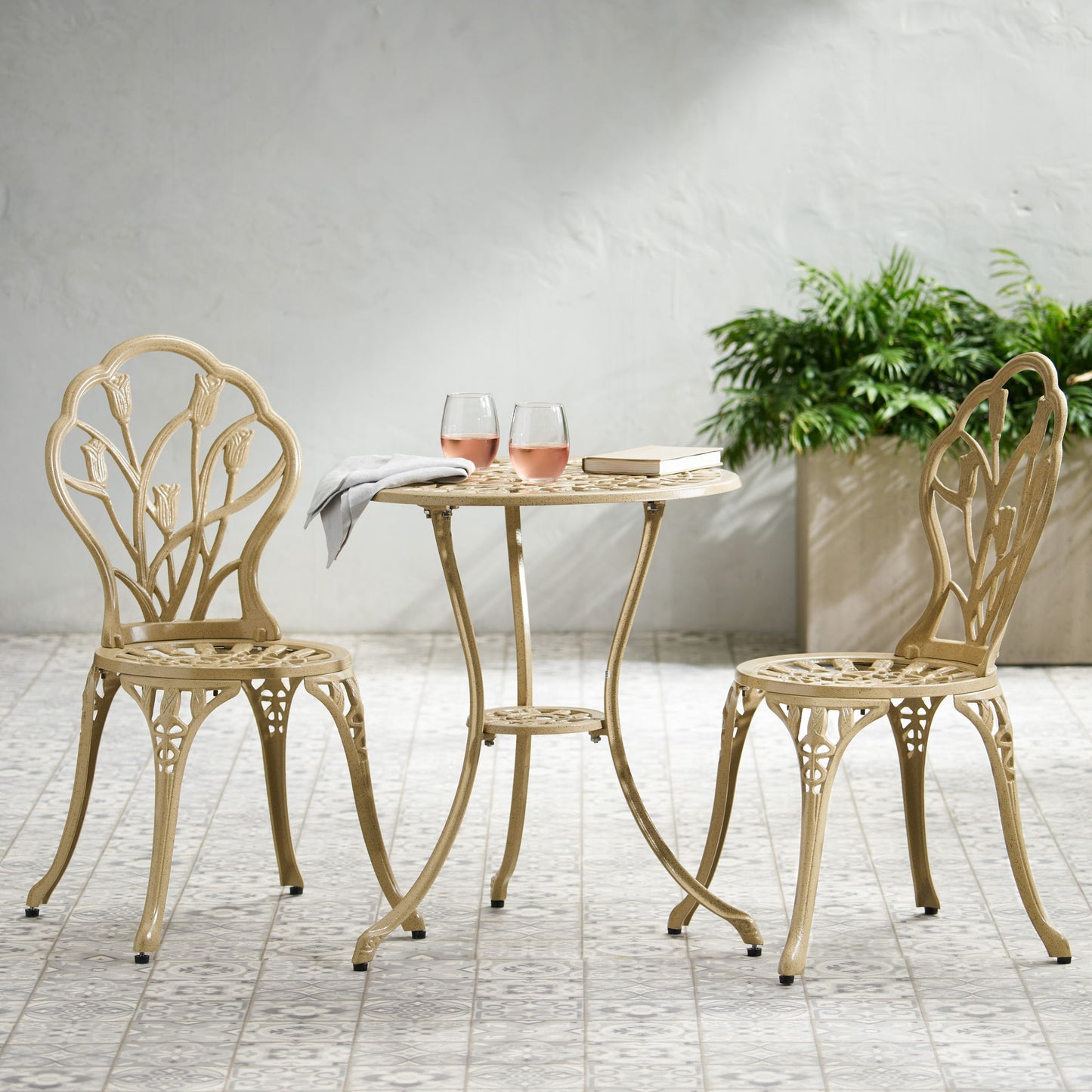 Nassau - Cast 3 Piece Bistro Set Noble House