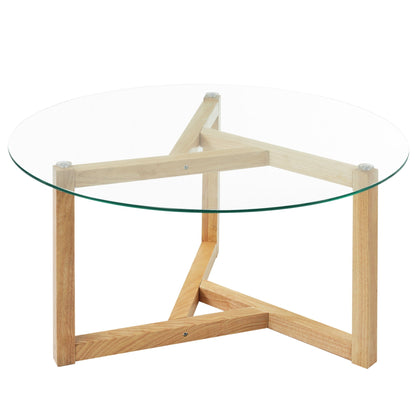 Round Glass Coffee Table Modern Cocktail Table Hearth and Haven