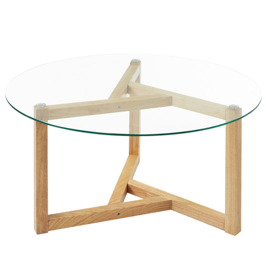 Round Glass Coffee Table Modern Cocktail Table Hearth and Haven