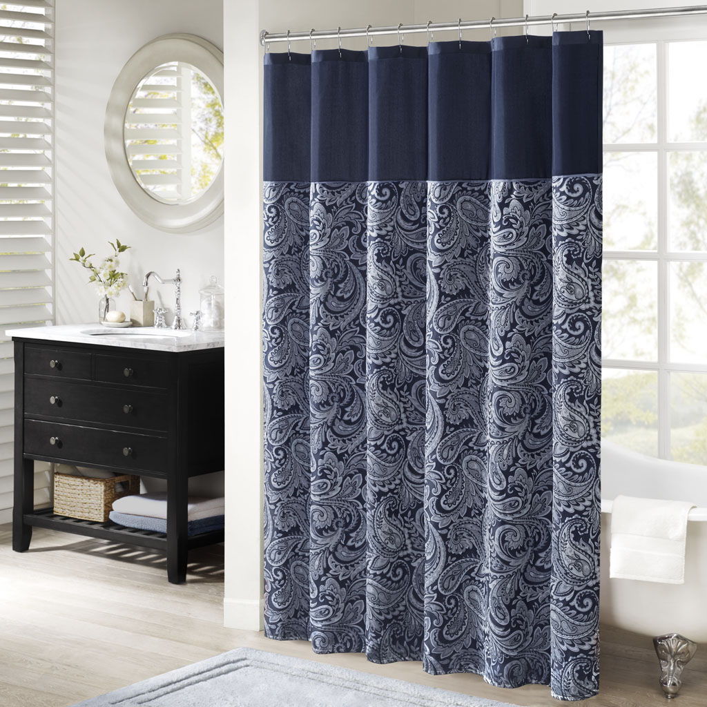 Aubrey - Shower Curtain - Navy