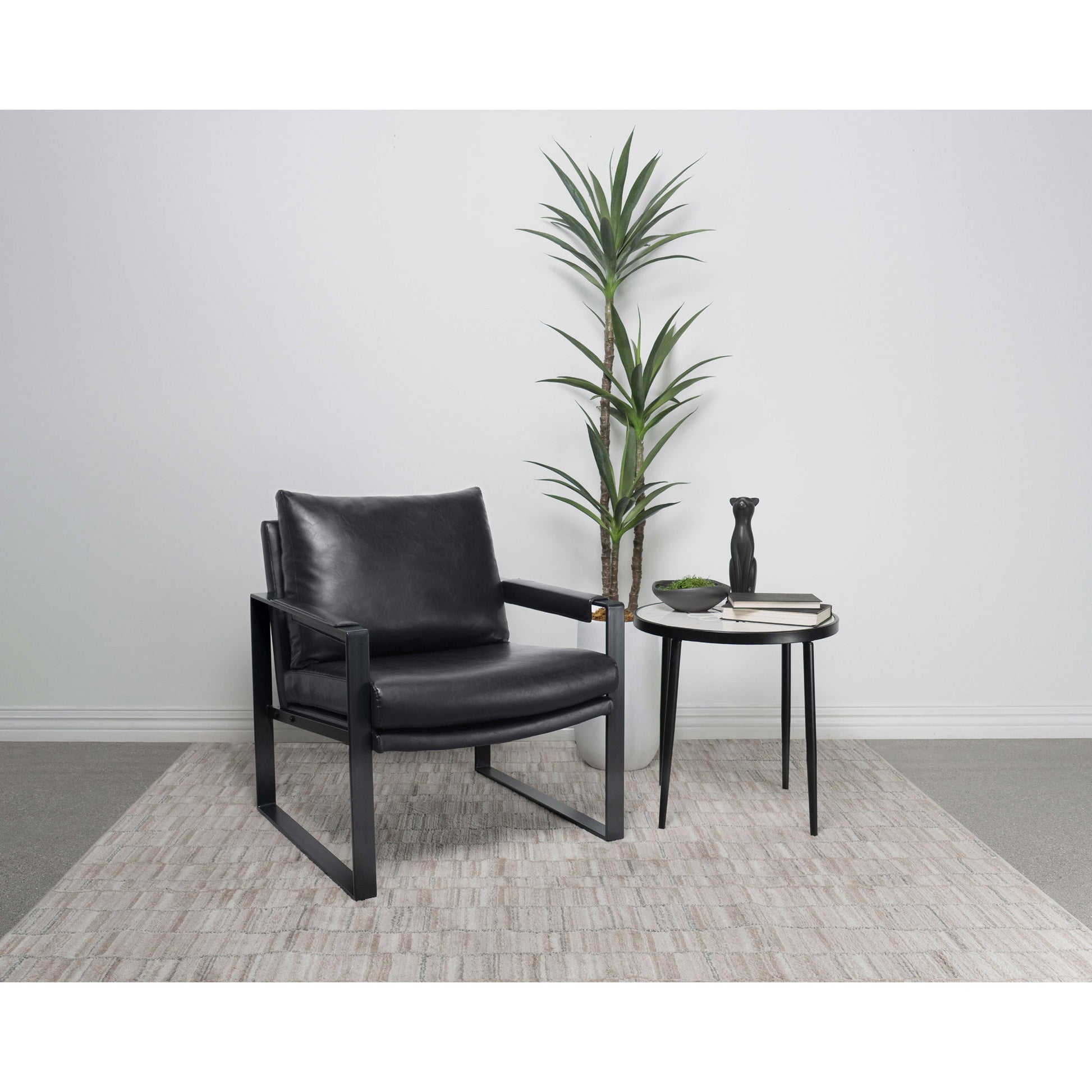 Goldbriar - Upholstered Track Arm Accent Chair - Black Furniture Max